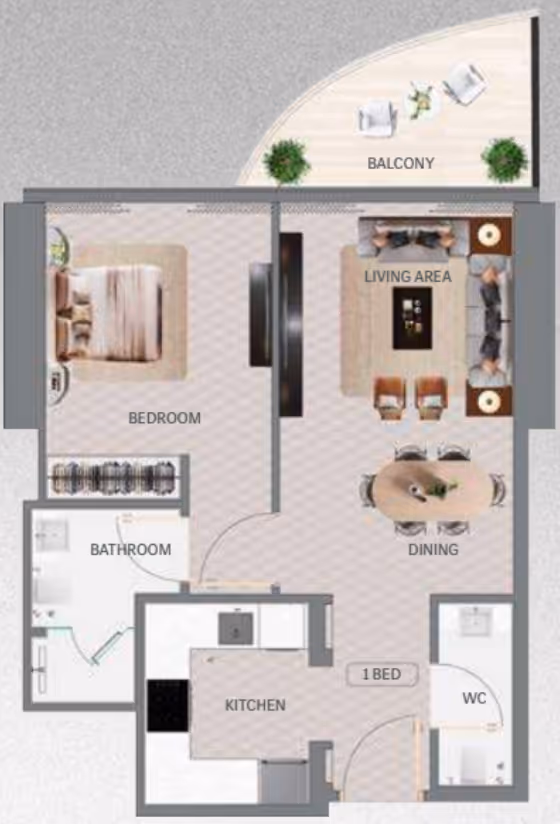 1 Bedroom Floor Plan
